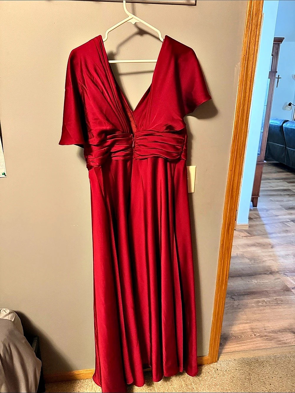 Azazie Maxi Dress in Red Size 8 Like New